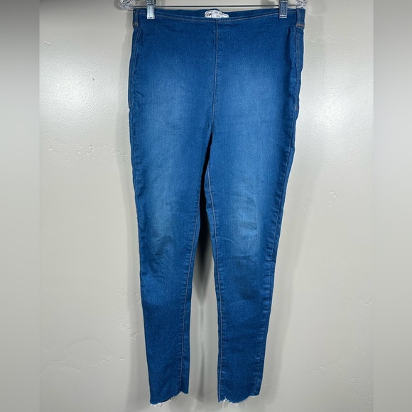 Free People Easy Goes It Denim Leggings / Jeggings In Blue Size 30 - Picture 2 of 6